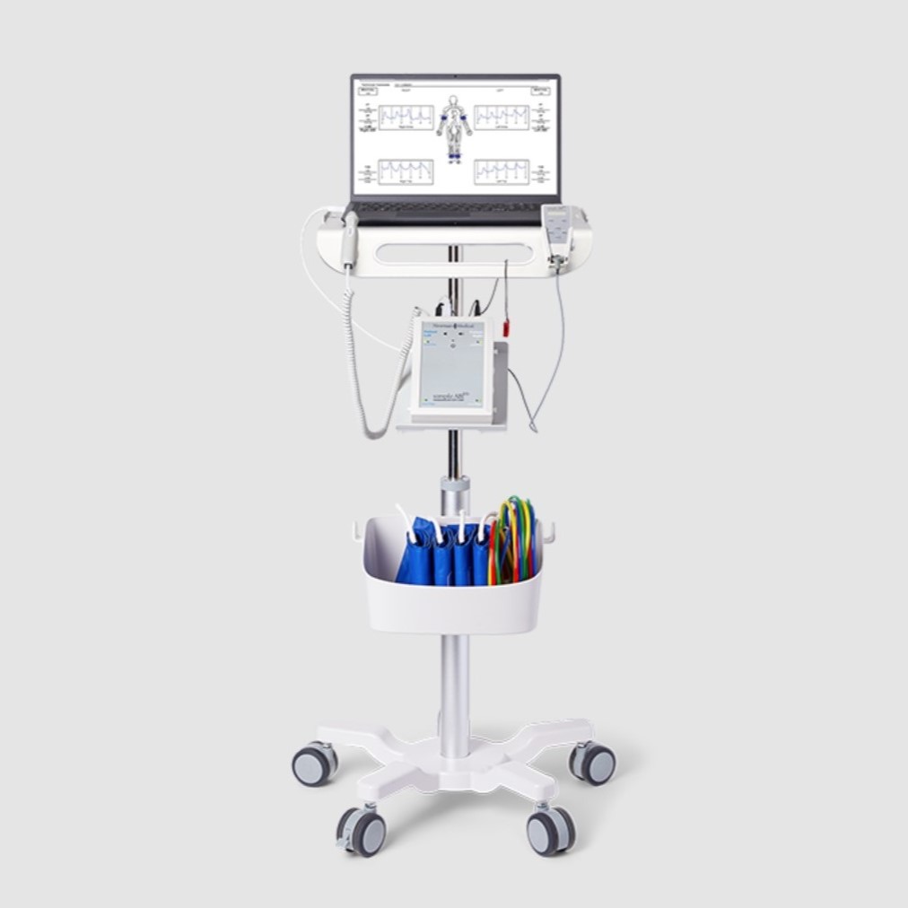 Doppler Reporting System, simpleABI™ with Cuff-Link™, PPG Probe 8 MHz, Roll Stand, Cuffs Included [Basic ABI & TBI Testings] (1/EA) by Newman Medical  ID ABI-400CL